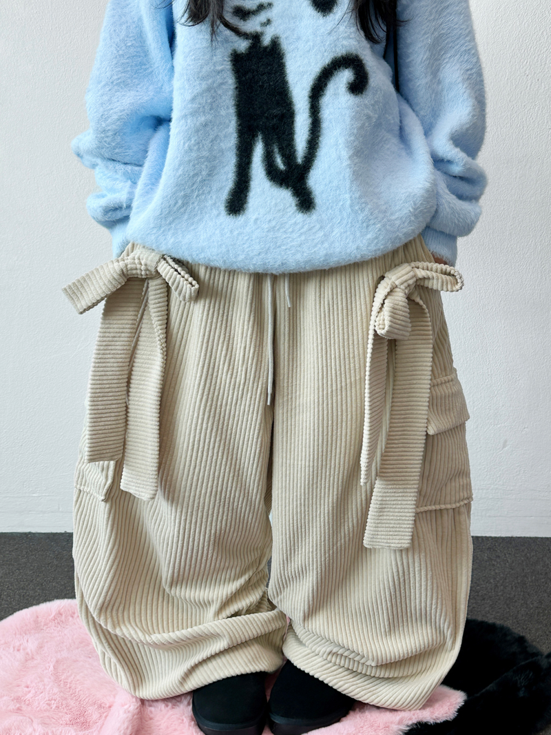 CCORTTI(コルッティ)の「Wide Balloon Barbie Big Ribbon Corduroy Golden Wide Long Pant 🎀 3 COLOR(Pants)」
