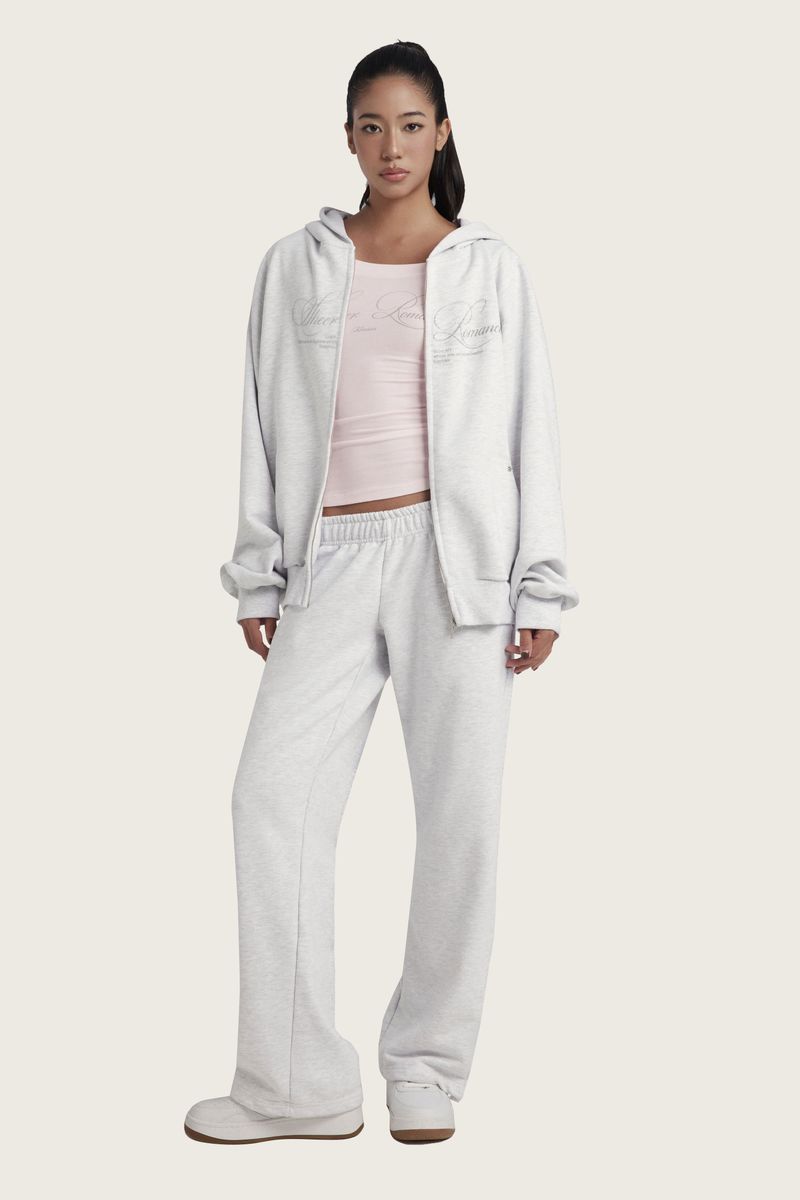 Sheer Romance Relaxed Sweatpants, Gray
