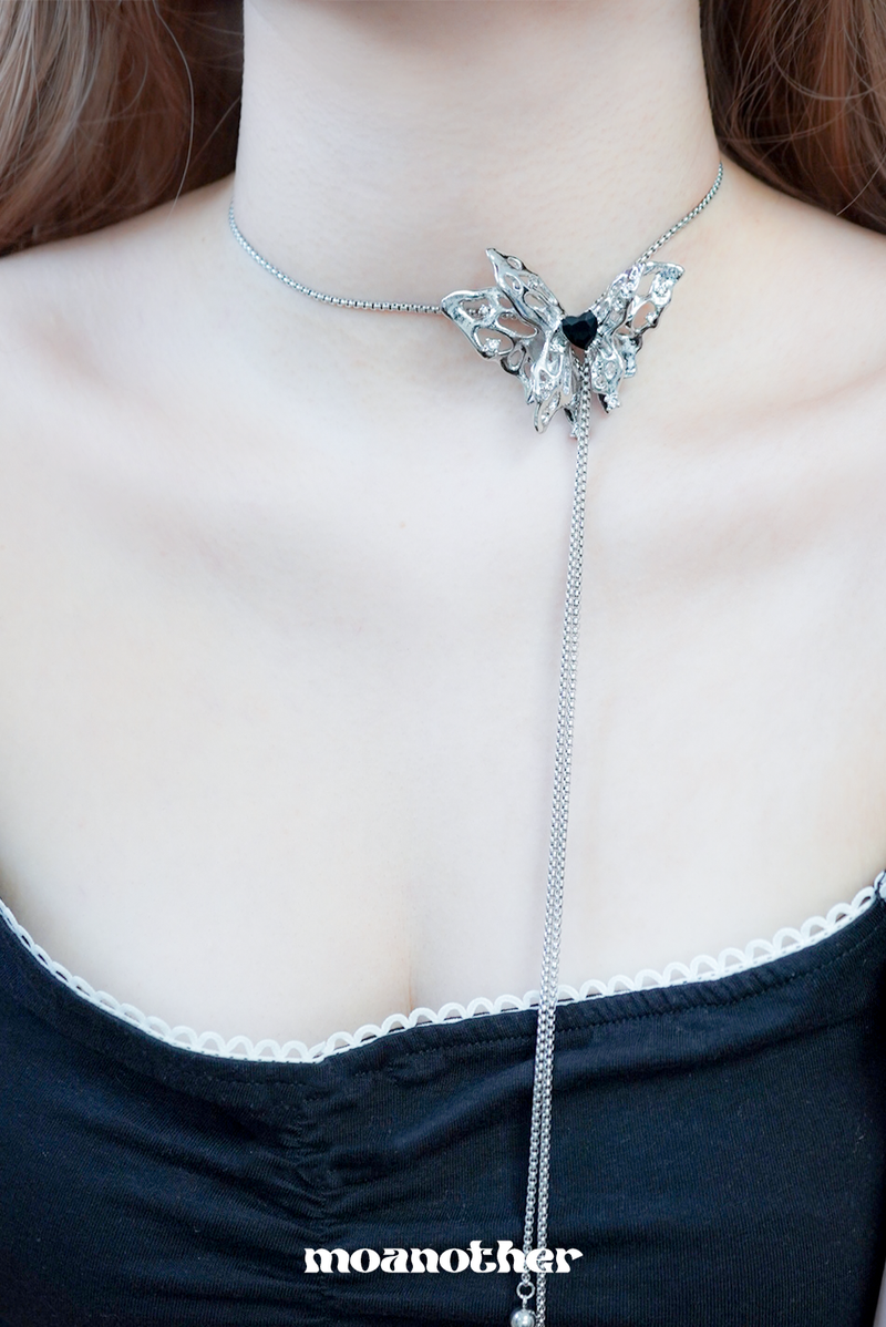 [IVE Rey Pick!] Black Heart Butter Choker Necklace
