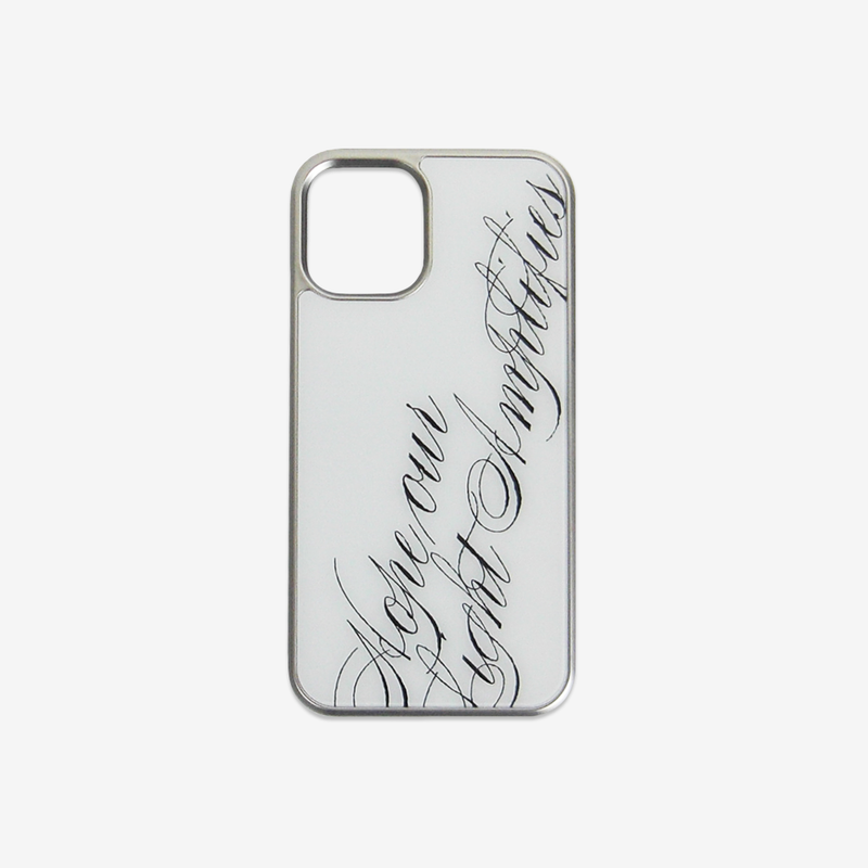 mineor（マインオアー）の「[MADE] slogan silver glass bumper case (white)（Smartphone Accessories）」