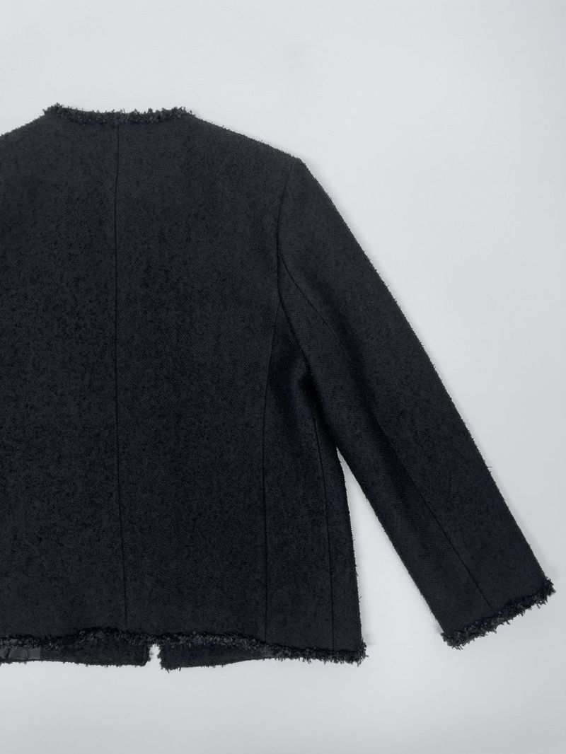 Pocket Fringe Half Tweed Jacket