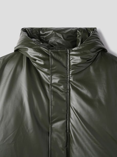 Touk glossy puffer hood padding