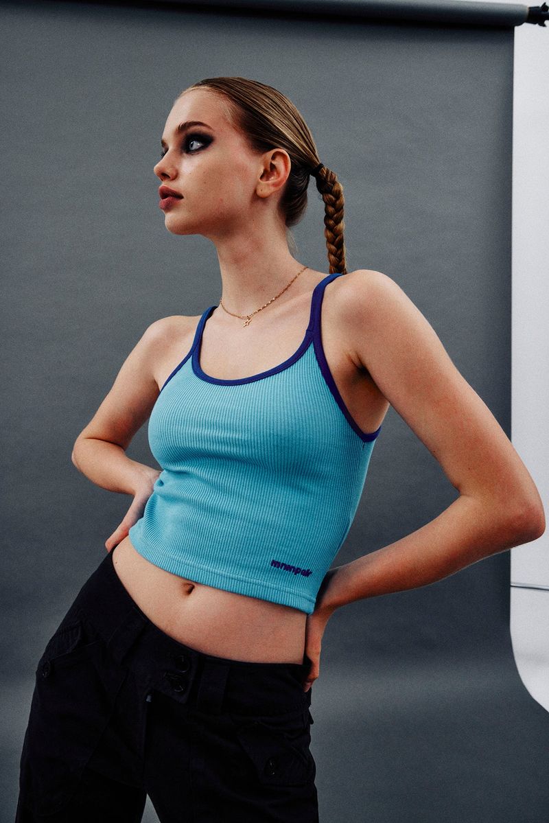 RIB SLEVELESS BLUE
