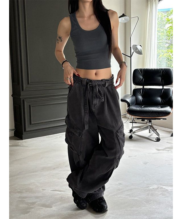 [BASIC ITEM] Rib crop sleeveless(9color)