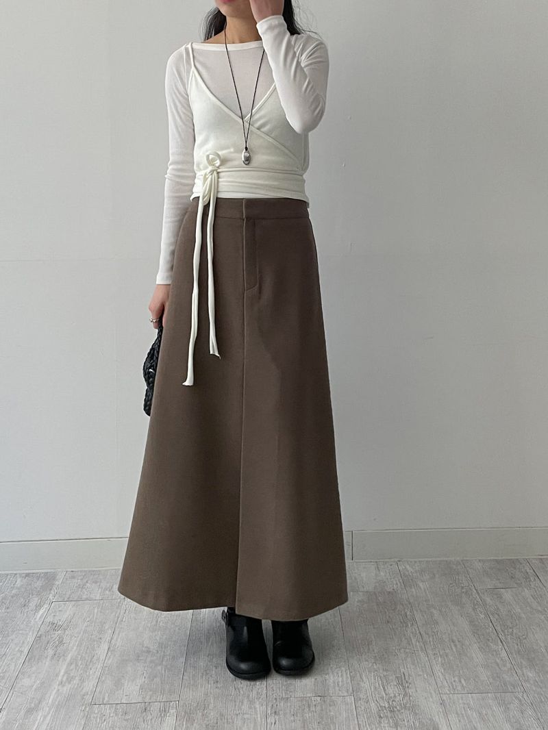 INCHANT ME(インチャントミー)の「Maxi Wool A-Line Long Skirt(Skirts)」