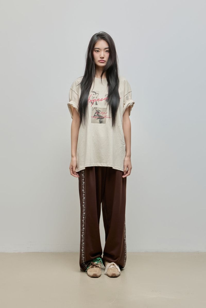 Embroidered Track Pants_Brown