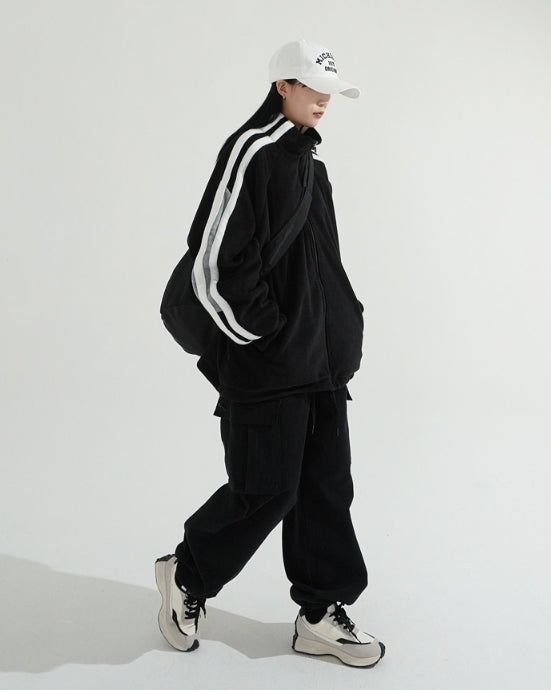Side Track Over-fit Fleece zip-up Jacket