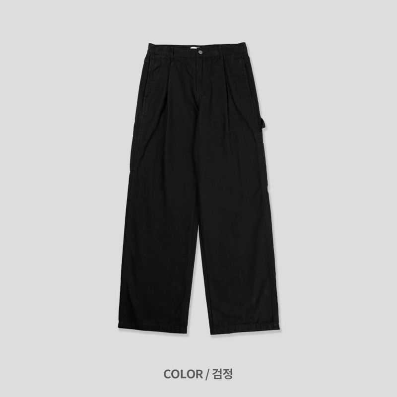 LMN True Carpenter Patch Wide Cotton Pants (3 colors)