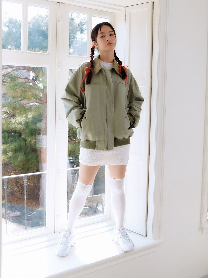 WASHED STITCH BLOUSON_Light Green
