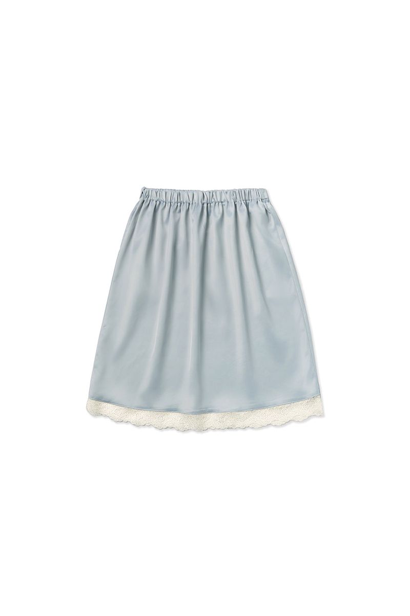 Slip satin midi skirt_skyblue