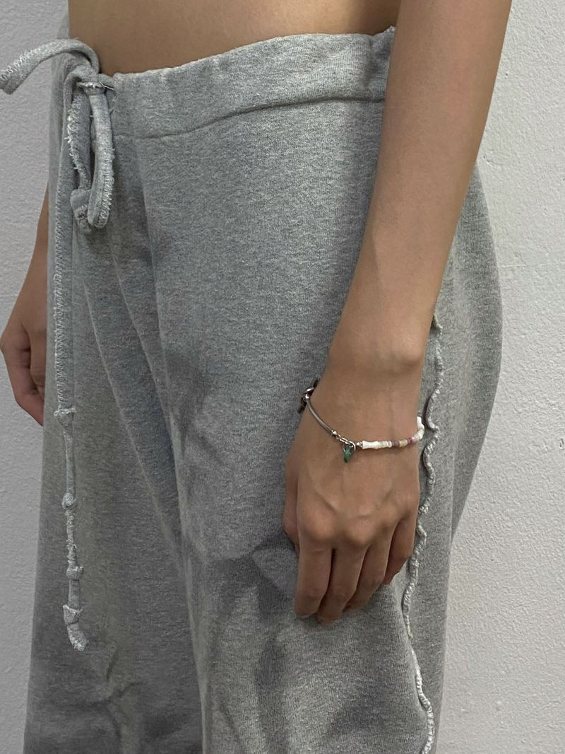 Green point half bangle bracelet (2 color)