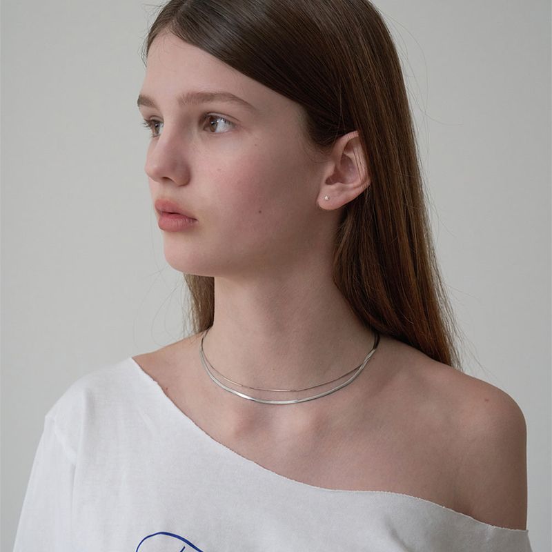 OVT-U(オーブイティーユー)の「Silver 925 Flat Snake Chain Necklace(Accessories)」