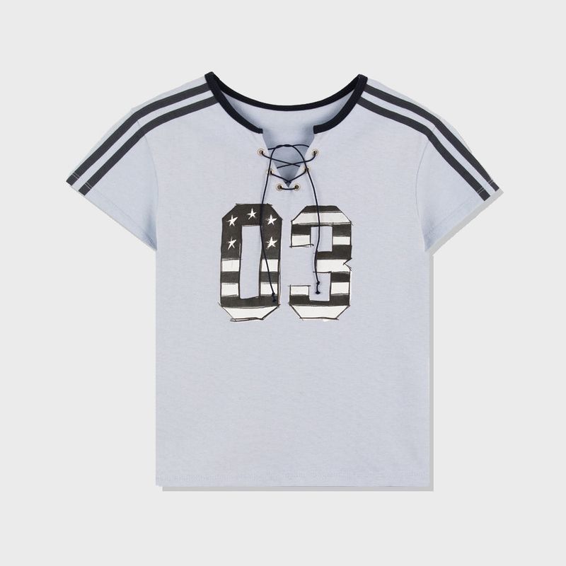 SPORTY LACE-UP T-SHIRT (SKY)