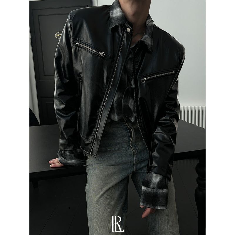 [PREMIUM][MADE] Western leather biker jacket
