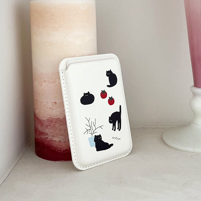 allthesamestudio(オールザセイムスタジオ)の「mew cat magsafe white card wallet (single product)(Smartphone Accessories)」