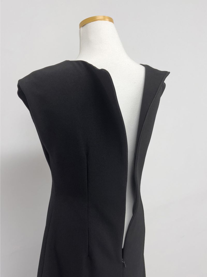 Boat Neck Shirring H-Line Long One Piece