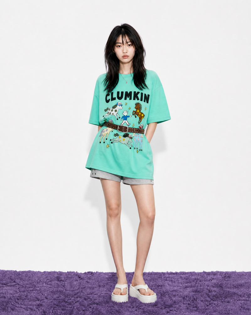 クレイジーホースグラフィックTシャツ (MINT)