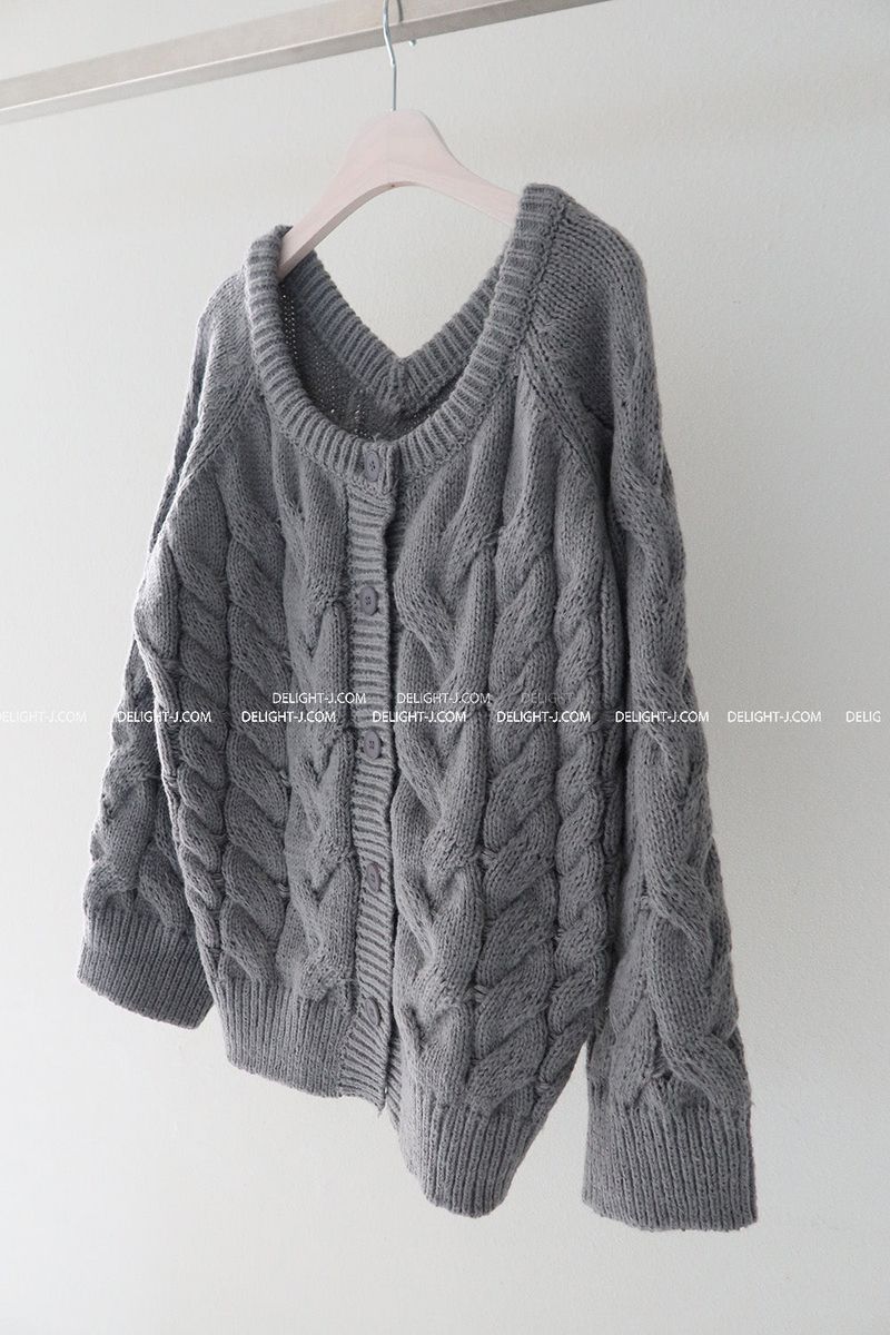 Twisted Double-Sided Button Cardigan Knitwear