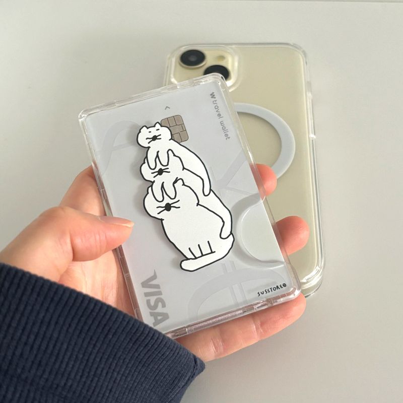 [MagSafe card wallet]Cat stacked in three tiers