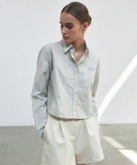 STANDARD LOGO CROP SHIRT_WHITE