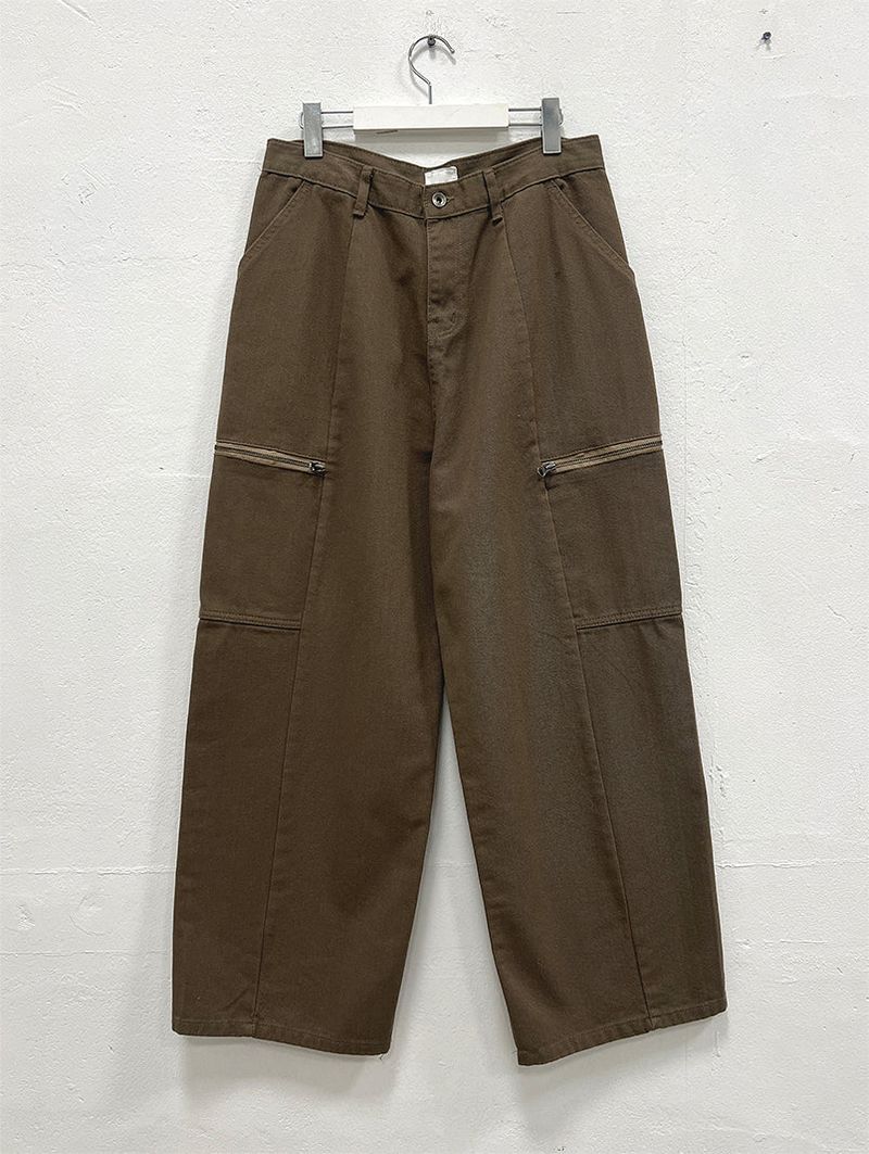 ZIPPER WIDE TROUSER PANTS (3C)