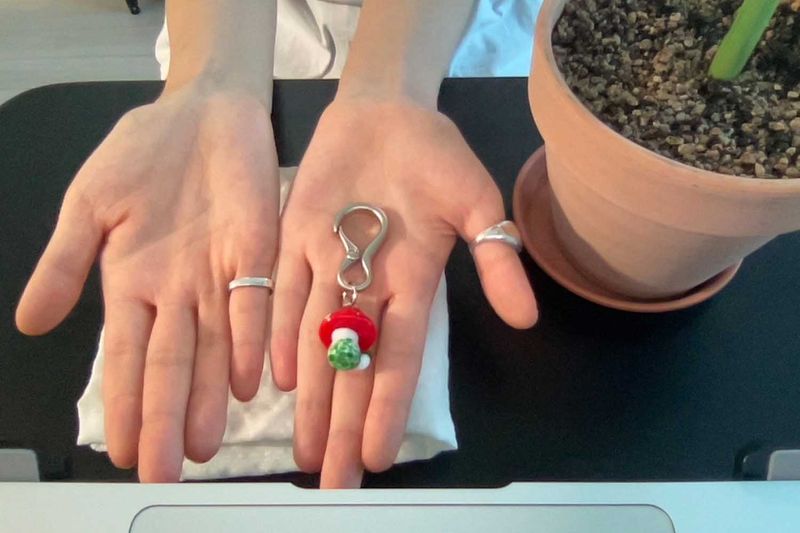 Mushroom keyring