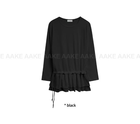 (Brushed) FRILL STRAP LONGSLEEVE