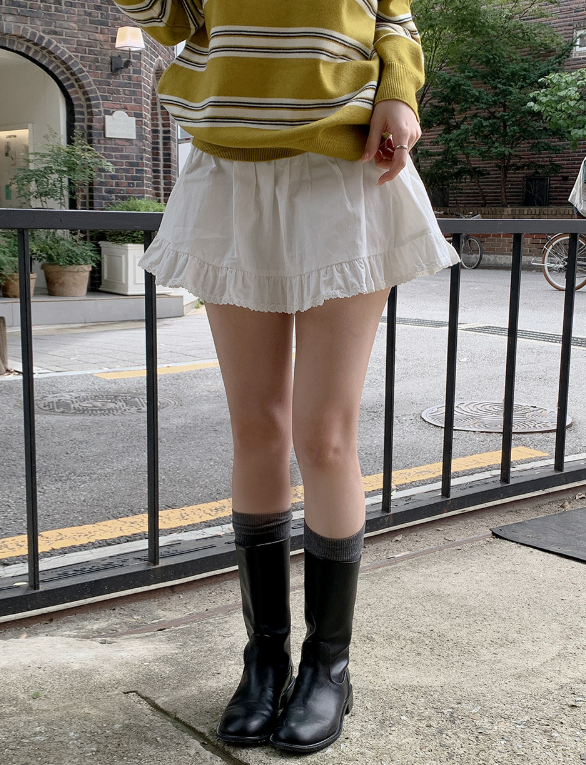 SHOPPERLAND（ショッパーランド）の「Pretty Lace Mini Skirt Pants (2color)（Skirts）」