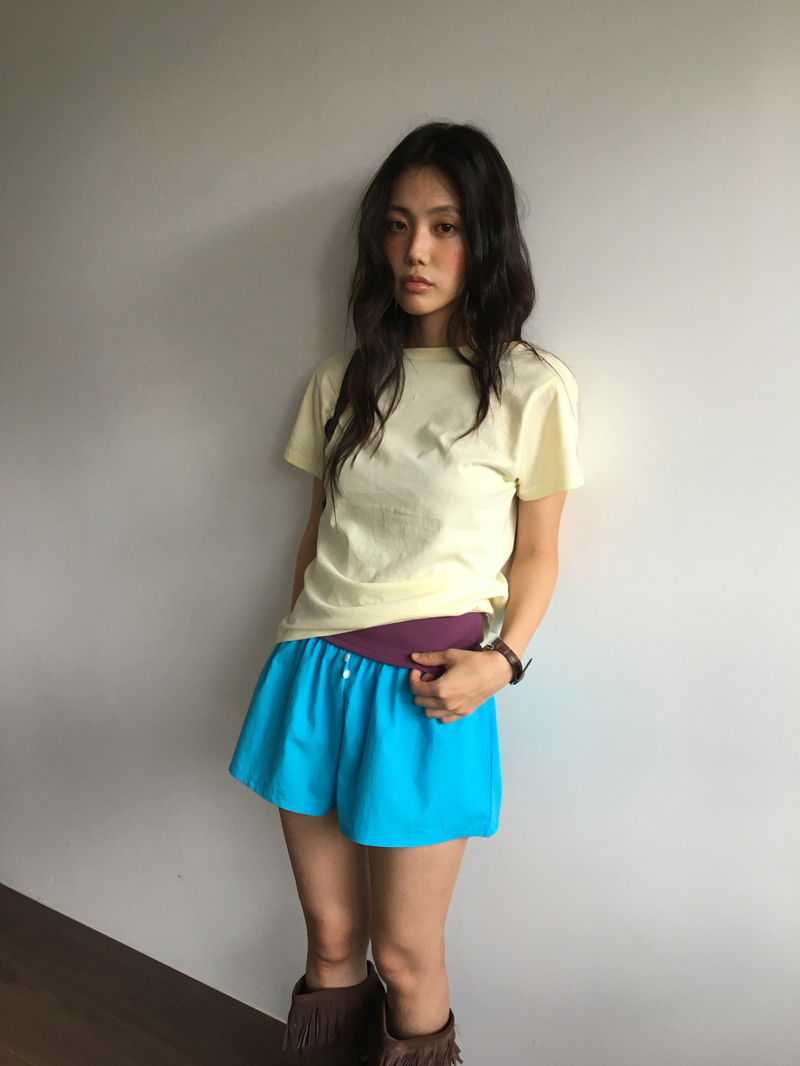 Neon button shorts (2color)