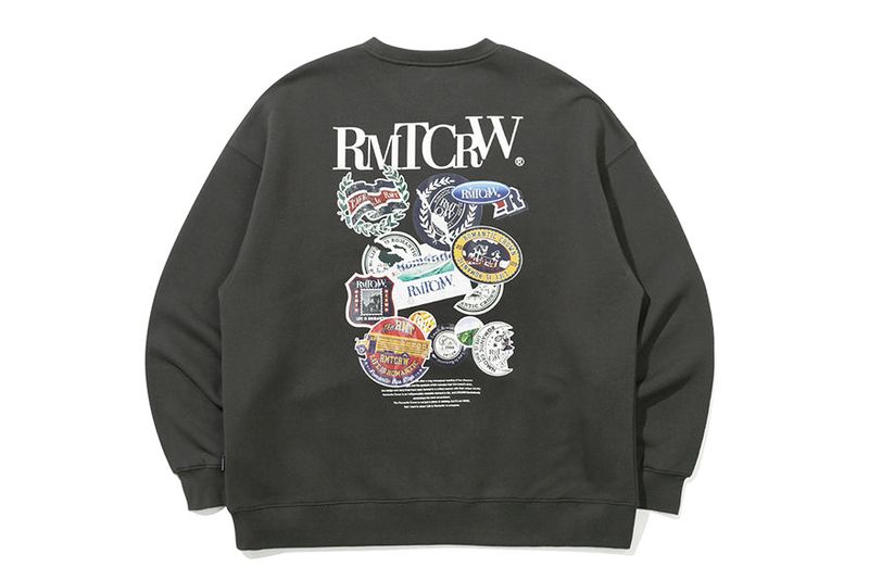 RMTCRW LABEL SWEAT SHIRT_CHARCOAL