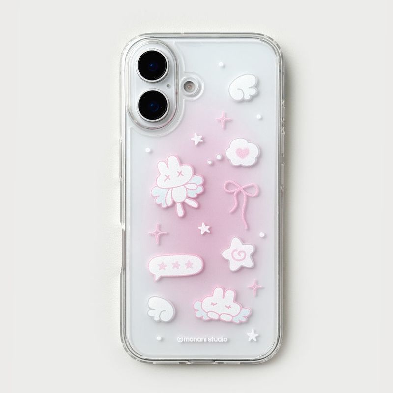 Monani Studio（モナニースタジオ）の「[Gel-hard] Dreaming rabbit Phone case(Pink) (only case)（Smartphone Accessories）」
