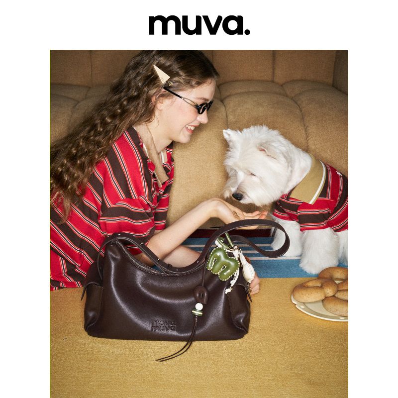 muva. Genuine‑Leather Shoulder & Cross‑body Bag, Original Niche Large‑Capacity Daily Lazy‑Chic Purse, New Arrival Sep 26