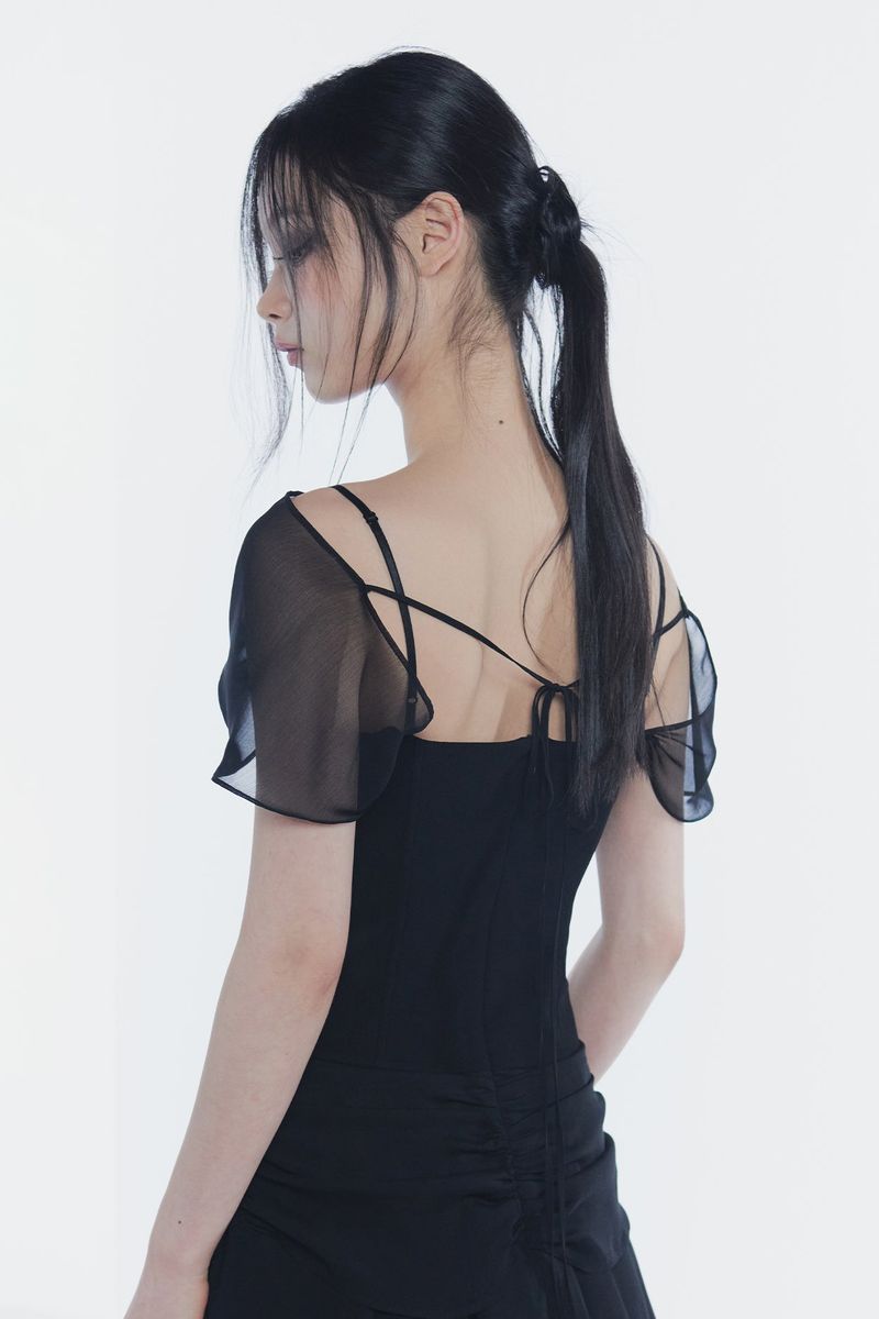 MERRY CHIFFON DRESS black