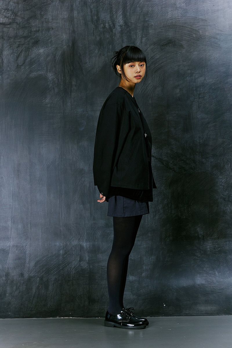 EARTH COTTON Y ZIP-UP JACKET (Black)
