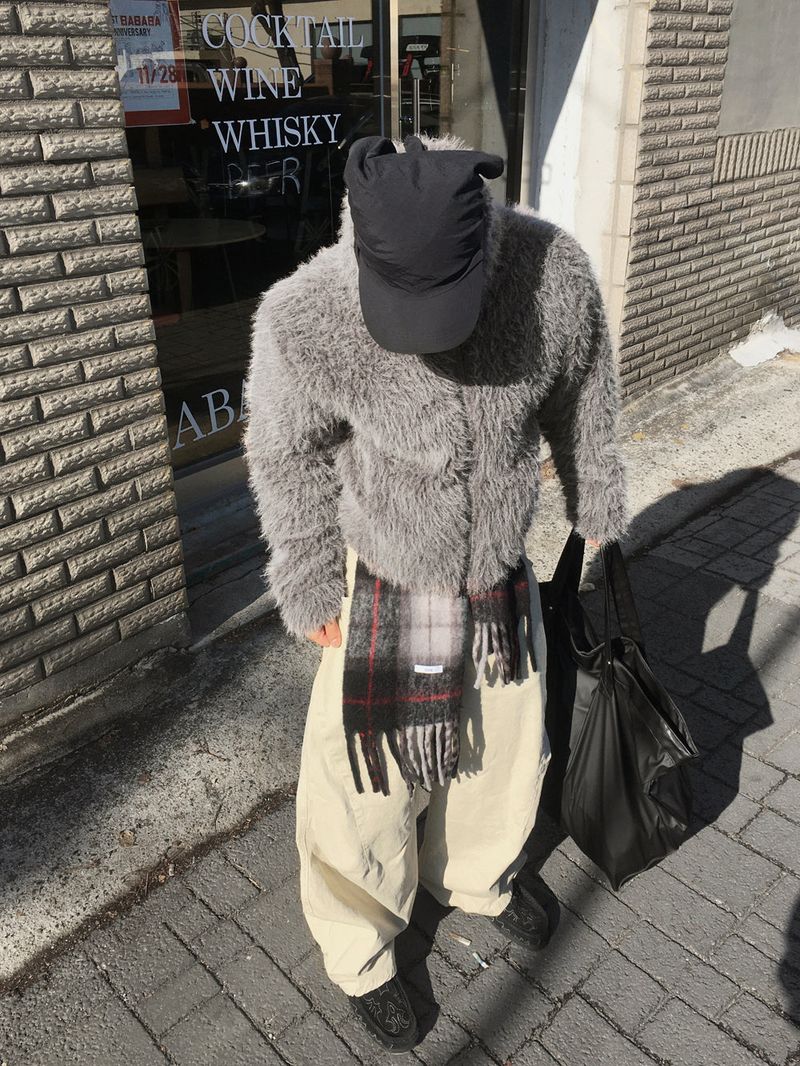 No.1541 boucle fur hood JK