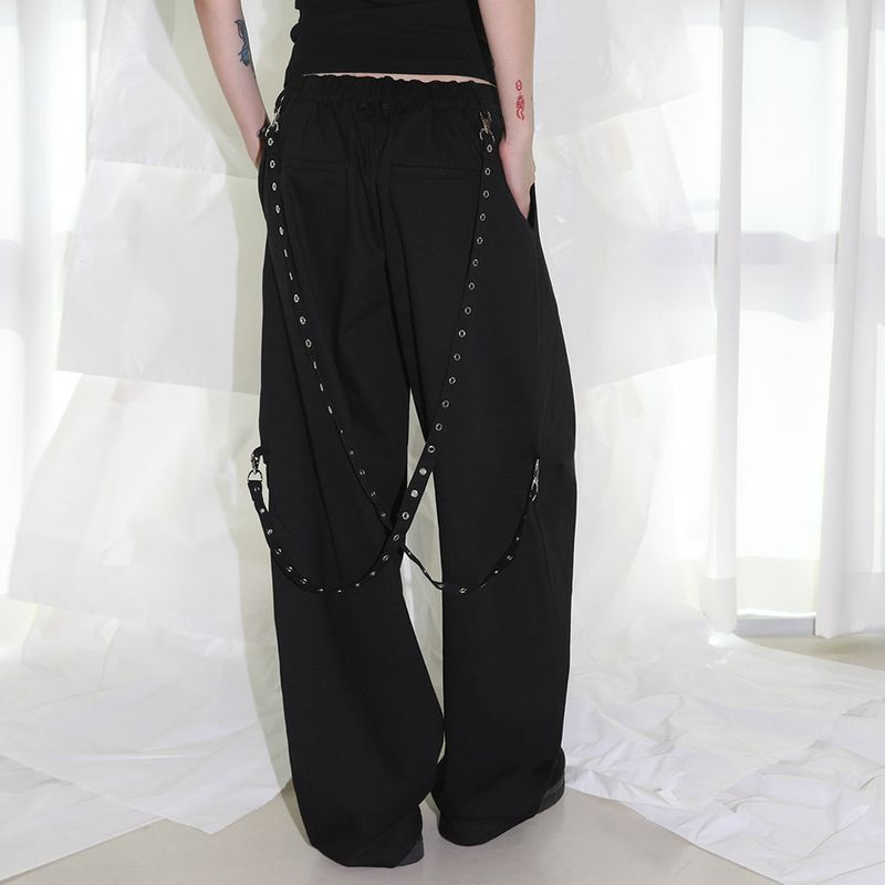 CLUT STUDIO(クラットスタジオ)の「X Strap Wide Pants - BLACK(Pants)」