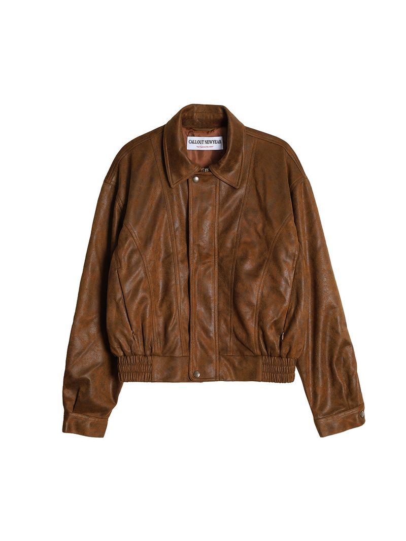 SUEDE WASHED JACKET / BROWN