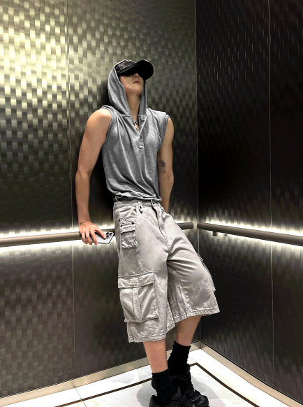 Multi-Pocket Cargo Bermuda Shorts