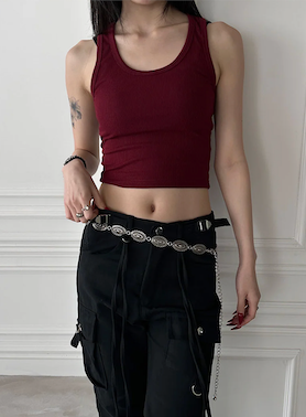 [BASIC ITEM] Rib crop sleeveless(9color)