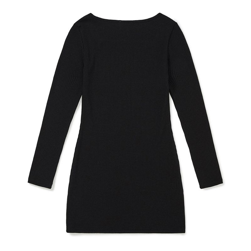 スクエアスリムミニドレス / Square Slim Mini Dress [BLACK]
