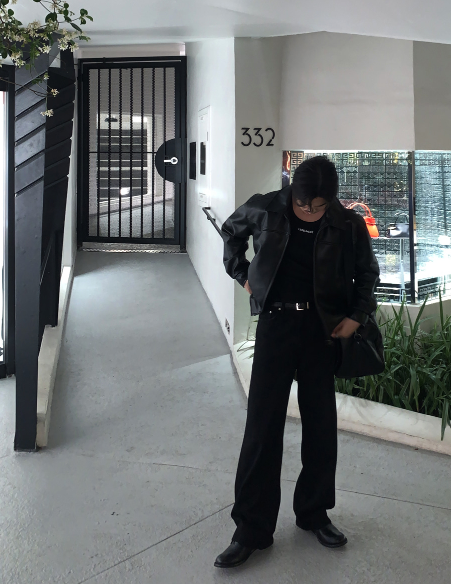 [ In-house ] Deep Black Premium Western Leather Blouson