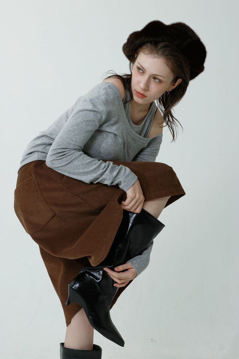 CORDUROY A-LINE PANTS_LIGHT BROWN