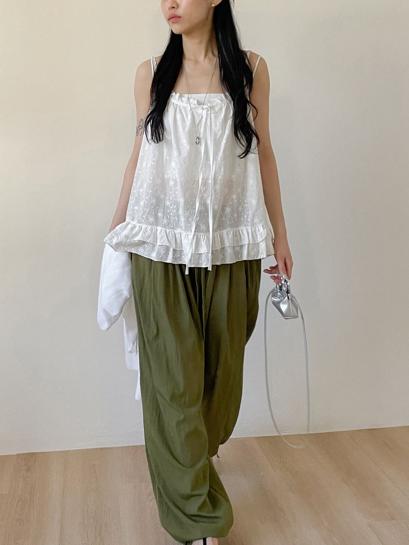 Jacquard Cotton Flare Bustier