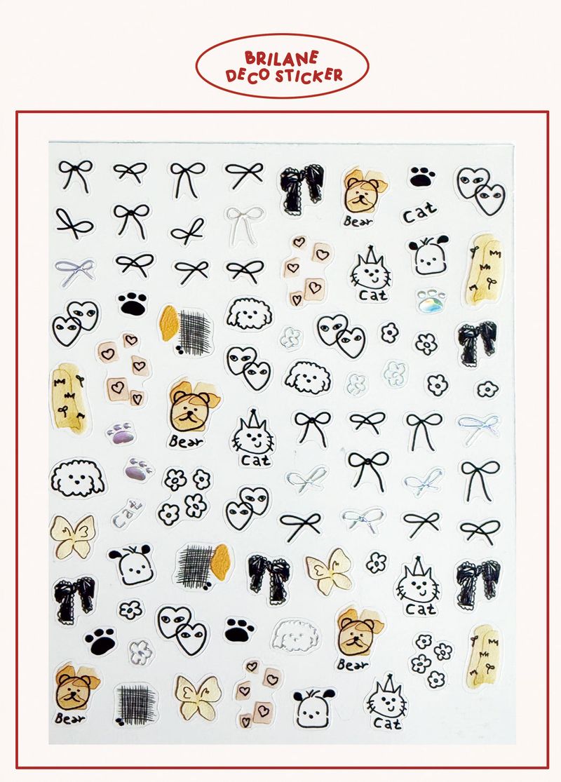 Camera Nail Deco Sticker Set (02 Ribbon Friends)