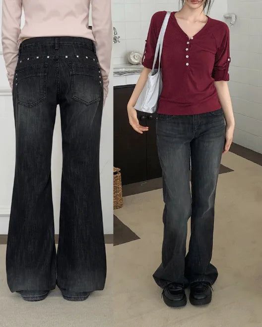 WONDER WONDER（ワンダーワンダー）の「ムアン スタッド ブーツカット デニムパンツ（パンツ）」