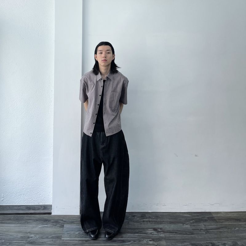 Relaxed Fine Check Shirt