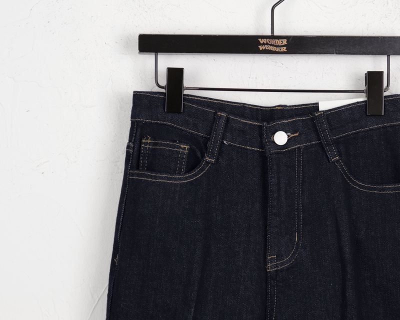 [3color] Libby stitched leg loom bootcut raw denim pants
