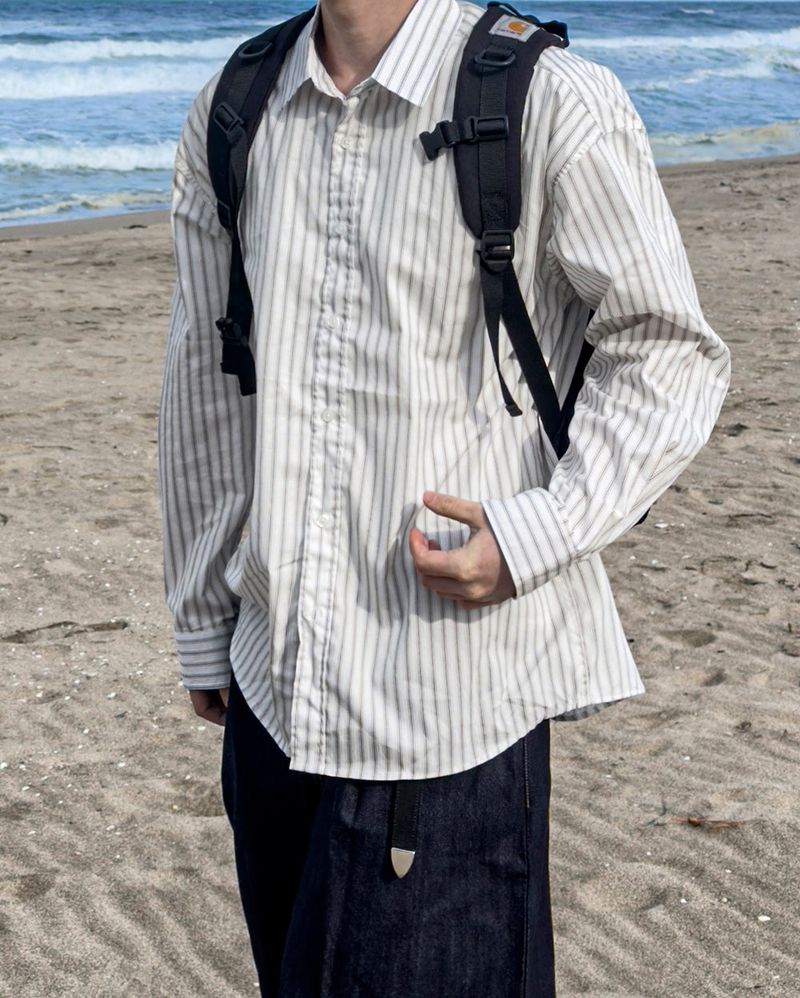Pastel Oversized Stripe Shirt