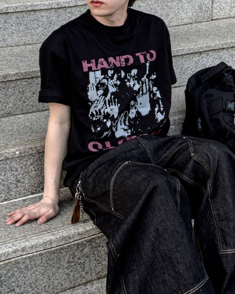 Touch Graphic Oversized Half T-Shirt