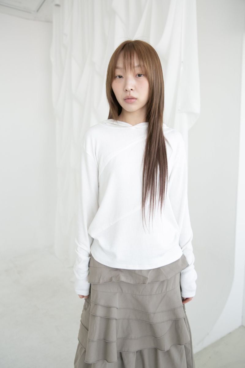 oblique cutting hood top(3colors)